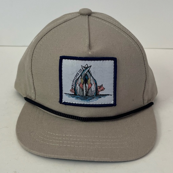 BUCK BROTHERS FLAT BRIM HAT- BOTTOMS UP Tan Rope Hat Size Small/Medium - Picture 6 of 7